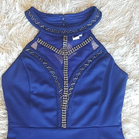 Niki Biki Women's Mini Dress size Small Royal  Blue Embellished‎ - Picture 6 of 11